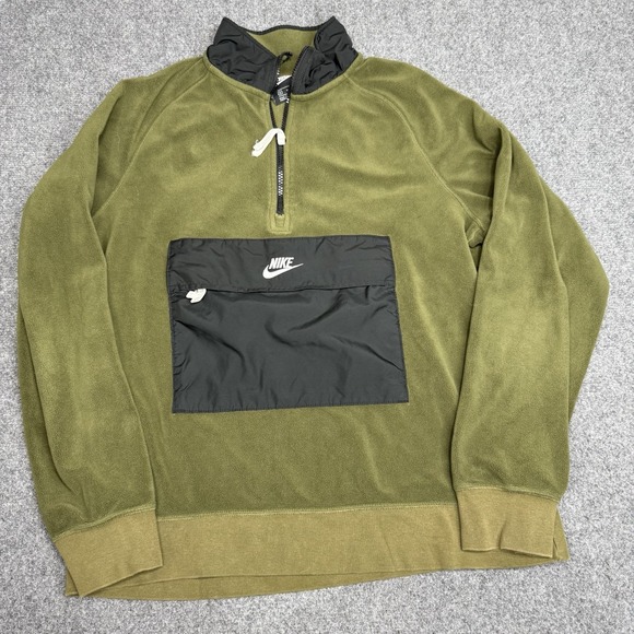 Nike Other - Nike Sweater Mens Medium Green Sportswear 1/4 Zip Anorak Pullover Sweatshirt